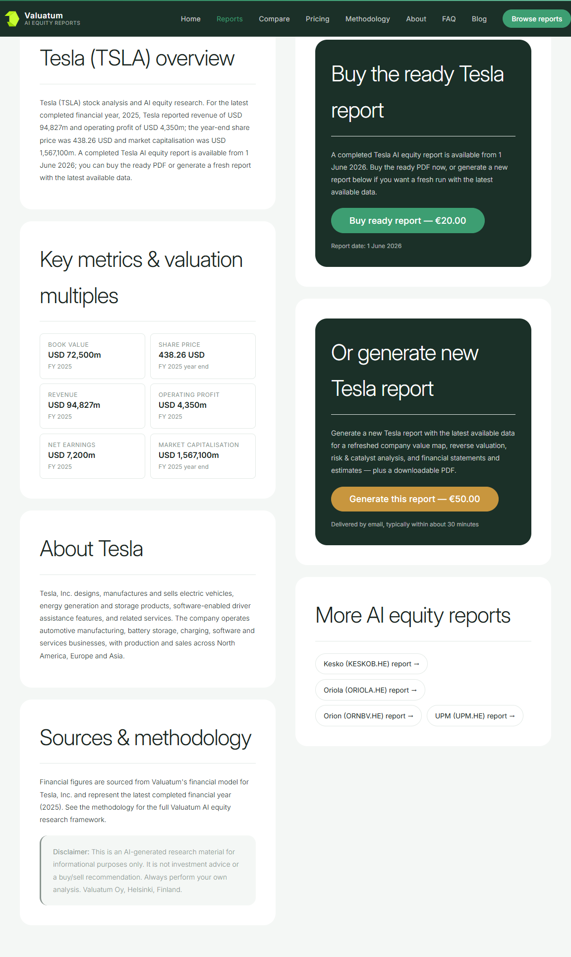 Tesla report preview
